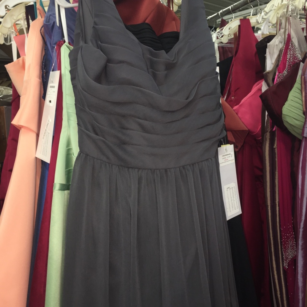 Gray Sleeveless Prom Dress